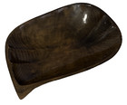 Vintage Lightweight Wood Leaf Shape Decorative Bowl Mcm 16 5    X 11 5   