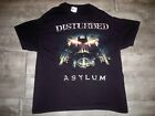 Black Disturbed Asylum Metal Concert Band Tour Short Sleeve Shirt T-shirt Sz Xl