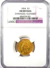 1854 Three Dollar Indian Gold Coin  3 - Certified Ngc Au Details - Rare Coin 