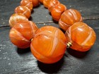 Unique Carnelian Melon Bead Necklace From Nepal   Boho Vintage Tribal Jewelry