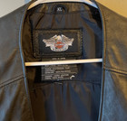 Harley Davidson Mens Leather Motorcycle Vest W chains Side Lace Namvet Patch Xl