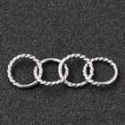 Surgical Steel Silver Small Round Twisted Huggie Hoop Earrings For Women Men