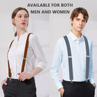 Mens Suspenders Adjustable Braces With 4 Strong Metal Clips Elastic X Back Heavy