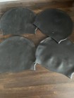 Lot Of 4 Speedo Elastomeric Solid Silicone Swim Cap  Black One Size Fits All