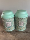 William Morris At Home Tea Tin Set Floral Storage Canisters Green Kitchen-empty