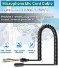 For Garmin Ghs 10 Mic Radios 474342 Replacement Coiled Microphone Cord Cable