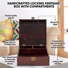 Locking Wooden Keepsake And Storage Box For Home Decor Compartment Boxes With