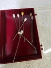 8 Vtg Hat Stick Pin W  Faux Pearl - Read- B7