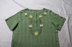 Woman Within Women s Embroidered Short Sleeve Henley Shirt Bl1 Green Size 12