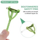 20pcs Boutonnieres Safety Pins  Plastic Triangle Corsage Pin Buttonhole 2colors