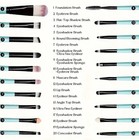 20 Pc Make Up Brushes Set Eyeshadow Eyeliner Lip Powder Foundation Blusher Tool