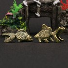 1 Pair Of Vintage Style Solid Brass Goldfish Couples Figurines Statues