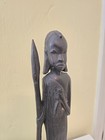 Vintage Hand Carved Ebony Wood African Tribal Sculpture Of Maasai Warrior 