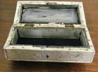 Vintage Silver-tone Native American  Embossed Metal Box Hinged Lid Latch