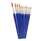 12pcs Wooden Artist Pointed Brush Set For Oil Paint Acrylic Paint  blue 