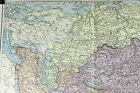 1890s Map Of Asia Full Color Lithography 14 25 X 21 5