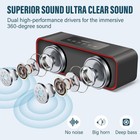 Portable Wireless Bluetooth Stereo Speaker With Powerful Sound Dy22-black red 