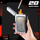 Pocket Visible Cigarette Case With Usb Lighter Tobacco Box Holder 20 Pcs Holds