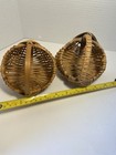 Wicker Buttocks Mini Vintage Split Bottom Woven Baskets Country Core Farm House