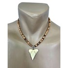 Great White Resin Shark Tooth Tan Coconut Bead Pendant Necklace Maui  Hawaii