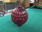 Glass Ruby Red Lightning Rod Ball Embossed Bubble Pattern Old Barn Farm
