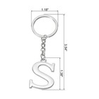 Initial Letter Key Chain Letter S Key Chain Pendant Key Ring  Silver