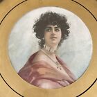 Vintage Chimney Flue Cover Beautiful Victorian Girl Woman Round Glass