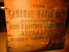 Vintage Wooden Advertising Box For  general Radio Co  Apparatus  Cambridge  Mass
