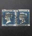 Queen Victoria 2d Blue Pair Sg 36a Pl 6 Used Cds Well Centered Good Perforat  Vf