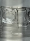 Antique Glass Desk Caddy  Inkwell Art Deco Double Ink Well Pen Holder Stationary