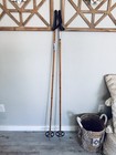 Vintage Bamboo Leather Ski Poles Norway  Lil Jedahl