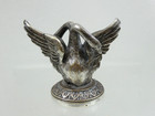 Rare Antique Silvered Bronze Figural Place Card Hoder Swan 19th Century