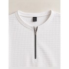 Shein White Textured Half-zip Long Sleeve Pullover Large