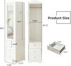 Armoire Wardrobe Closet White Bedroom Armoires Cabinet With Mirror Door