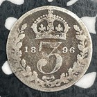 1896 Great Britain 3 Pence Threepence Lot f5271 Silver 