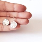 Sterling Silver Small Lightweight Hammered Disc Earrings