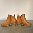 Wonder Nation Toddler Girl 7t Brown Faux Leather Ankle Bootie Side Zip Round Toe