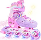 Inline Skates For Kids Boys Girls Ages 5-8 8-12 3-5 4-8 6-12 With Light Up Wh   