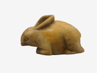 Stone Carved Rabbit Figurine Miniature Hand Carved Animal Sculpture