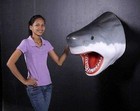 Shark Great White Head Wall Mount Decor Ocean Prop Resin Statue Marine Theme