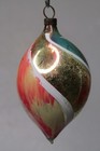 Vintage Antique Glass Bimini Striped End Of Day Drop Christmas Ornament Germany