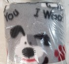 Bulk Lot  2   i Woof You   1  Solid Black Blizzard Fleece 2 Yard Rolls 58  Wide