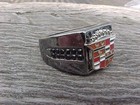 1950s Cadillac Crest Logo Smokey Black Chrome Ring Size  12 Nos Quality Class
