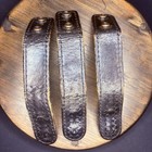 Thick Leather Duty Belt Keepers  3  With Hidden Double Snaps Black Basket Weave