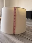 White Drum Lamp Shade 13in Diameter 8in Height Fabric Metal Solid Color