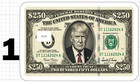 Donald Trump 250 Dollar Bill Credit Atm Debit Gift Card Skin Sticker Maga Money