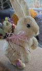 Sisal Straw 12  Tall Bunny Rabbit W  Flowers Easter Spring Home Decor Pier 1 One
