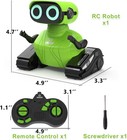 Gilobaby Robot Toy Remote Control Rc Robots For Kids 3  With Led Eyes Green  New