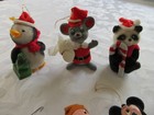 Vtg Flocked Christmas Ornament Lot  Disney  Animals