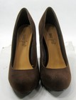 Brown 4 high Stiletto Heel Round Toe Slip On  Shoes Women Size  7 5